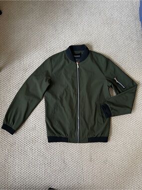 Lightweight Men's Bomber Jacket in Olive Green
